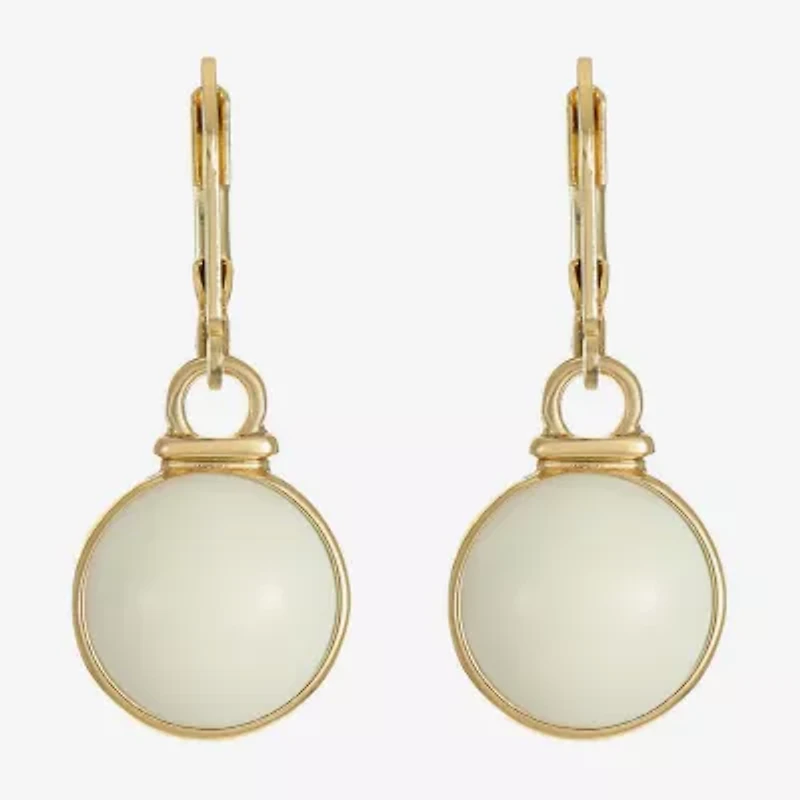Monet Jewelry Womens Green Round Drop Earrings