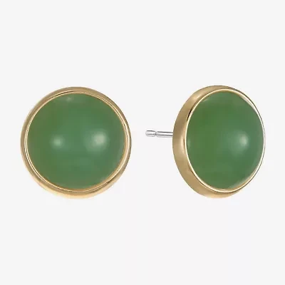 Monet Jewelry Green 14mm Round Stud Earrings