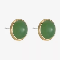 Monet Jewelry Green 14mm Round Stud Earrings
