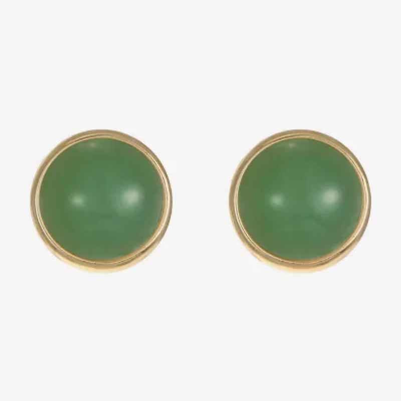 Monet Jewelry Green 14mm Round Stud Earrings