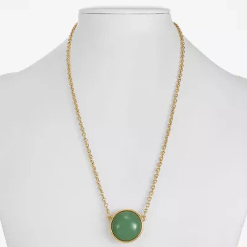Monet Jewelry Womens Green 18 Inch Pendant Necklace