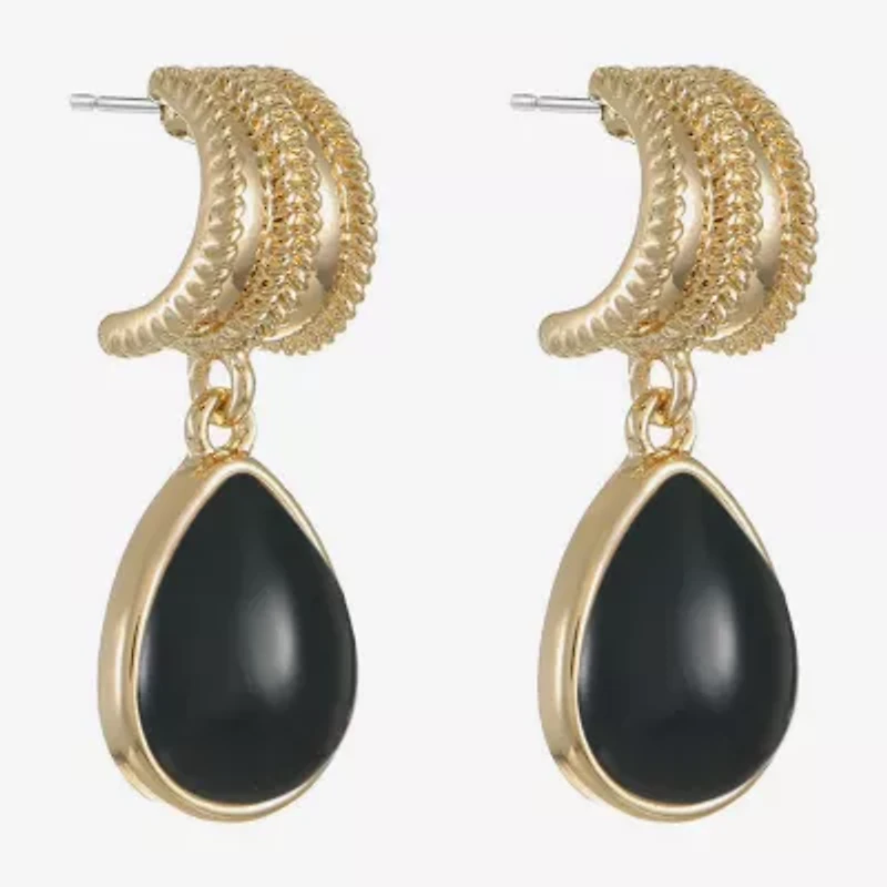 Monet Jewelry Black 34mm Stud Earrings