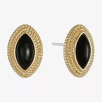 Monet Jewelry Black 18mm Marquise Stud Earrings