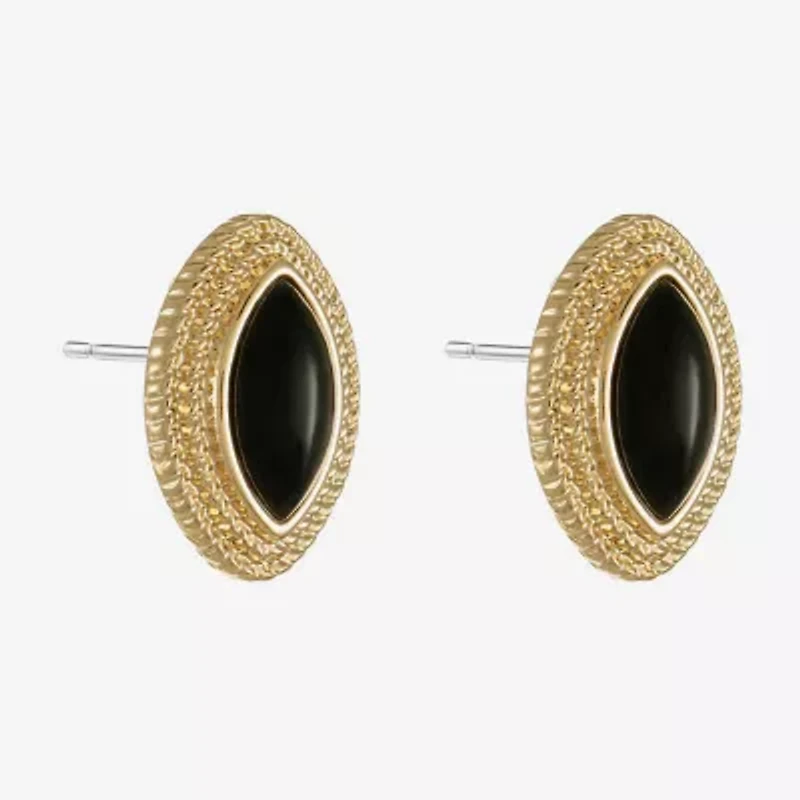 Monet Jewelry Black 18mm Marquise Stud Earrings