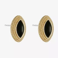 Monet Jewelry Black 18mm Marquise Stud Earrings