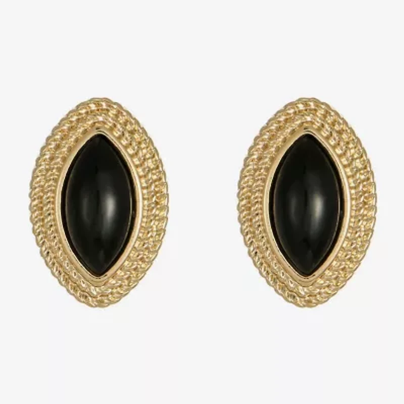 Monet Jewelry Black 18mm Marquise Stud Earrings