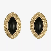 Monet Jewelry Black 18mm Marquise Stud Earrings