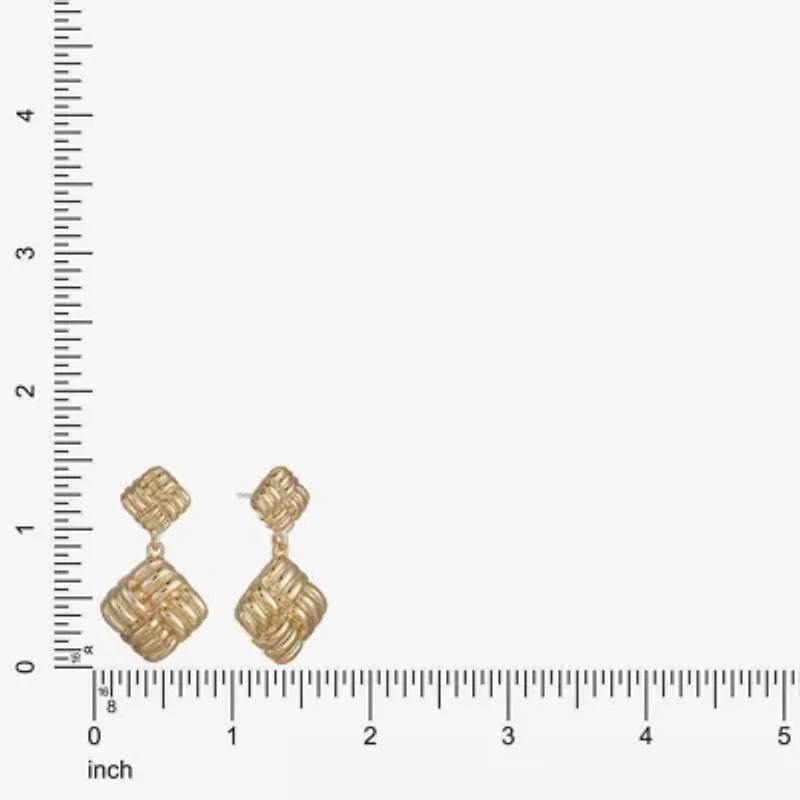 Monet Jewelry 39mm Square Stud Earrings