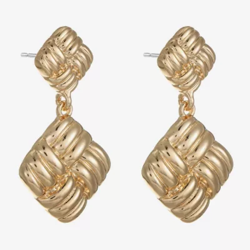 Monet Jewelry 39mm Square Stud Earrings