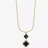 Monet Jewelry Womens Glass Clover 17 Inch Pendant Necklace