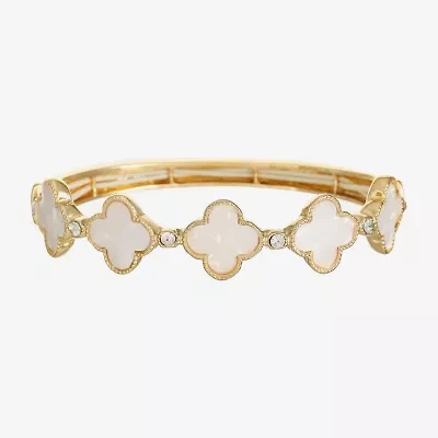 Monet Jewelry Womens Glass Clover Stretch Bracelet