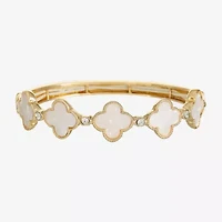 Monet Jewelry Womens Glass Clover Stretch Bracelet