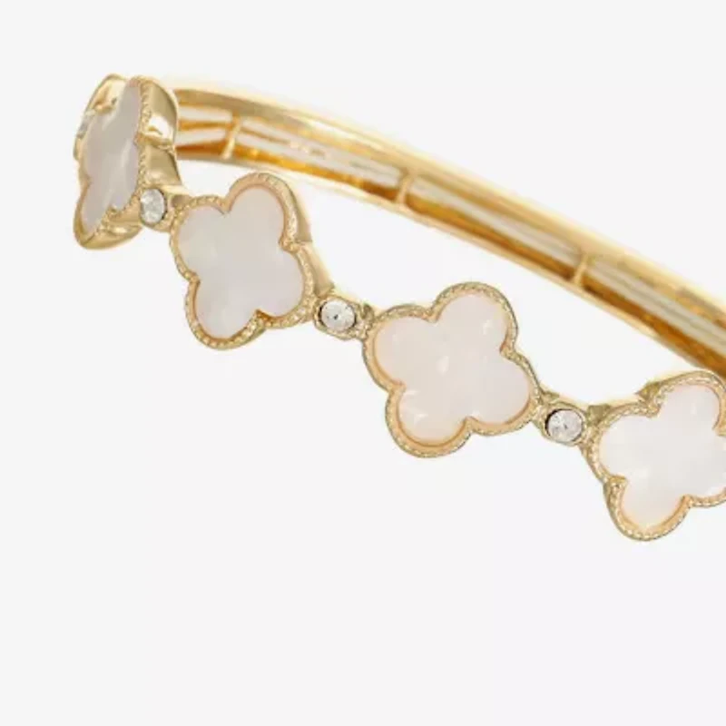 Monet Jewelry Womens Glass Clover Stretch Bracelet