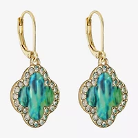 Monet Jewelry Womens Glass Clover Drop Earrings