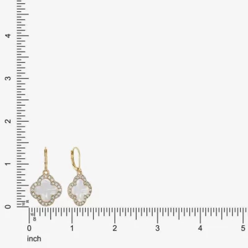 Monet Jewelry Womens Glass Clover Drop Earrings