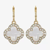 Monet Jewelry Womens Glass Clover Drop Earrings