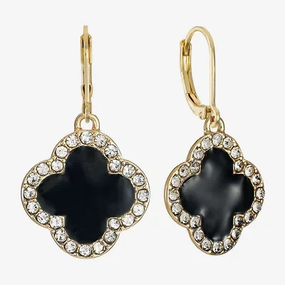 Monet Jewelry Womens Glass Clover Drop Earrings
