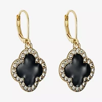 Monet Jewelry Womens Glass Clover Drop Earrings