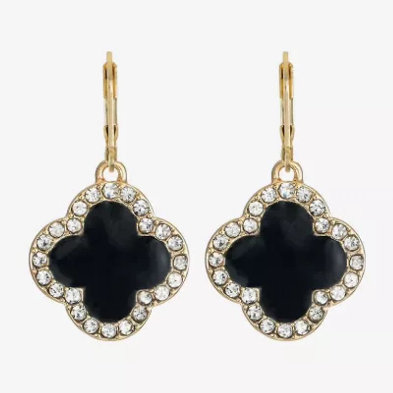Monet Jewelry Womens Glass Clover Drop Earrings