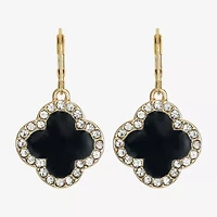Monet Jewelry Womens Glass Clover Drop Earrings