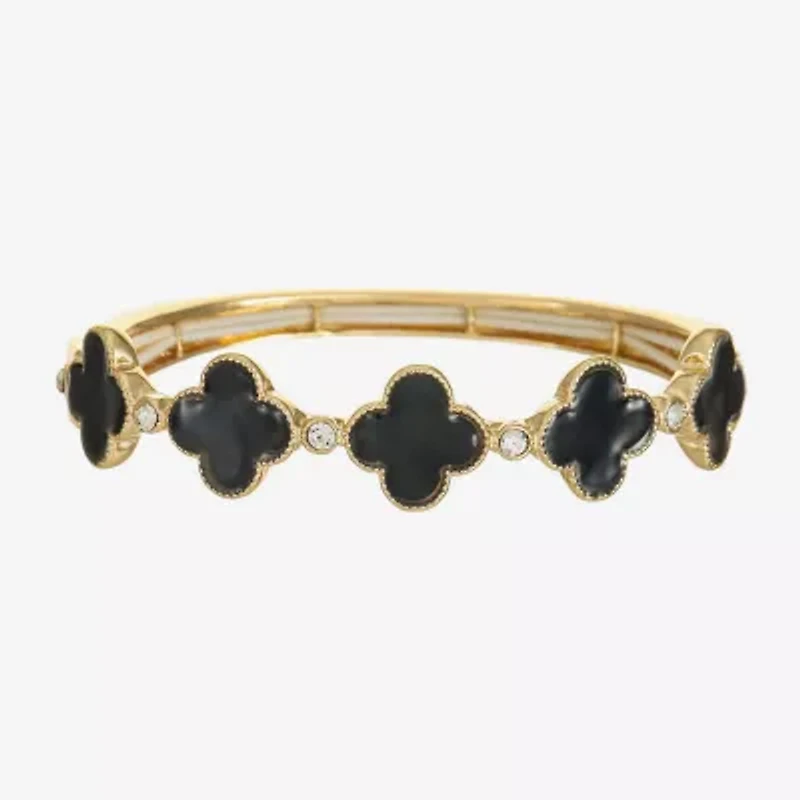 Monet Jewelry Womens Glass Clover Stretch Bracelet