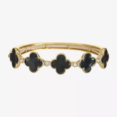 Monet Jewelry Womens Glass Clover Stretch Bracelet