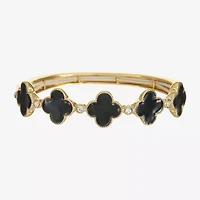 Monet Jewelry Womens Glass Clover Stretch Bracelet