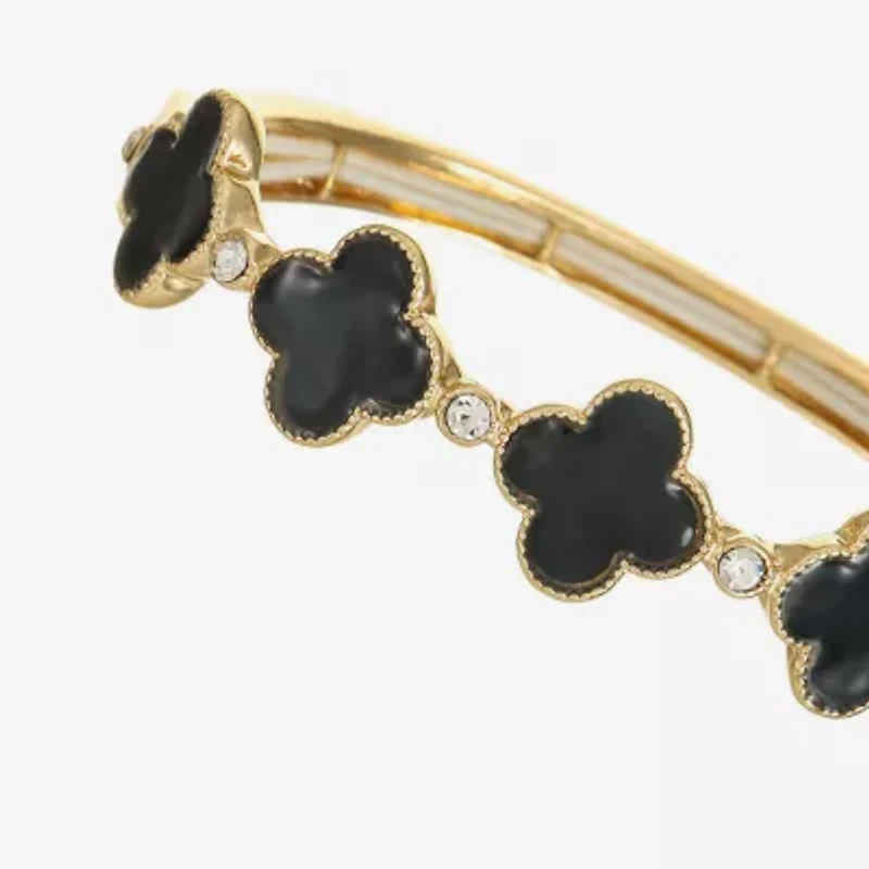 Monet Jewelry Womens Glass Clover Stretch Bracelet