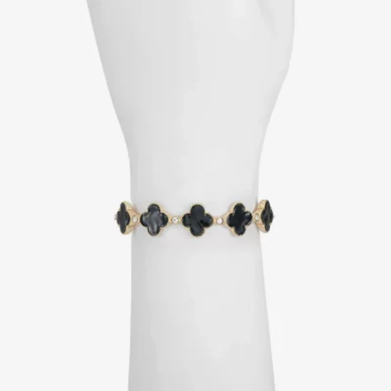 Monet Jewelry Womens Glass Clover Stretch Bracelet
