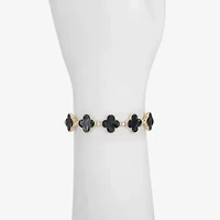 Monet Jewelry Womens Glass Clover Stretch Bracelet