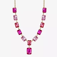 Monet Jewelry Womens Pink Glass 18 Inch Y Necklace