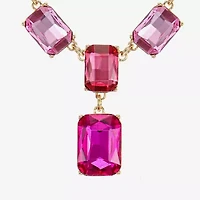 Monet Jewelry Womens Pink Glass 18 Inch Y Necklace