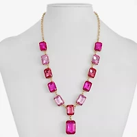 Monet Jewelry Womens Pink Glass 18 Inch Y Necklace