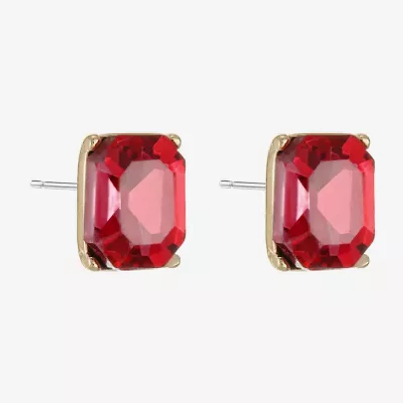 Monet Jewelry Pink Glass 10mm Stud Earrings
