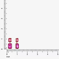Monet Jewelry Womens Pink Glass Hypoallergenic Drop Earrings