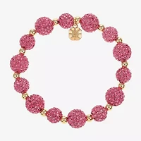 Monet Jewelry Womens Pink Glass Round Stretch Bracelet