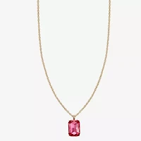 Monet Jewelry Womens Pink Glass 17 Inch Pendant Necklace