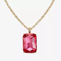 Monet Jewelry Womens Pink Glass 17 Inch Pendant Necklace