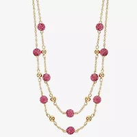 Monet Jewelry Womens Pink Glass 18 Inch Strand Necklace