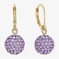 Monet Jewelry Womens Purple Glass Round Drop Earrings
