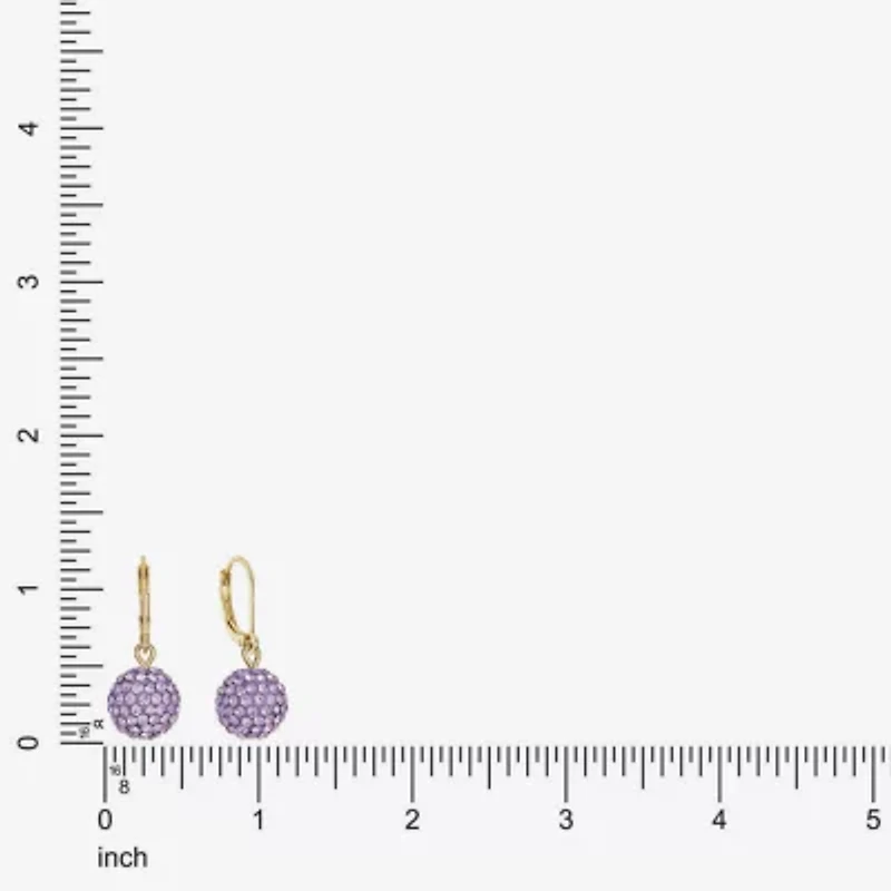 Monet Jewelry Womens Purple Glass Round Drop Earrings