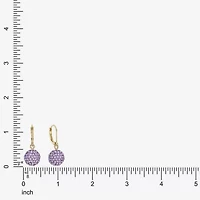 Monet Jewelry Womens Purple Glass Round Drop Earrings