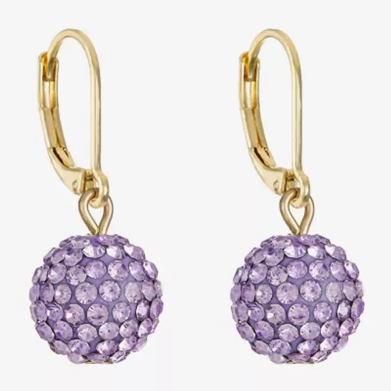 Monet Jewelry Womens Purple Glass Round Drop Earrings