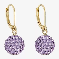Monet Jewelry Womens Purple Glass Round Drop Earrings