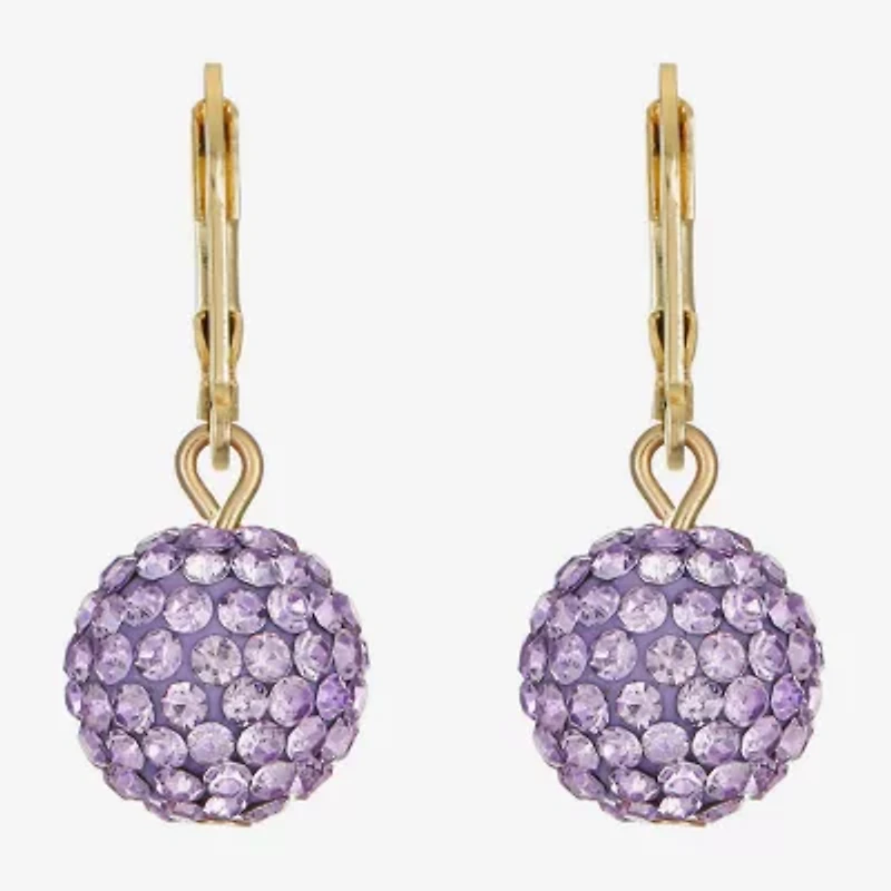 Monet Jewelry Womens Purple Glass Round Drop Earrings