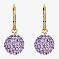 Monet Jewelry Womens Purple Glass Round Drop Earrings