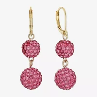 Monet Jewelry Womens Pink Glass Round Drop Earrings