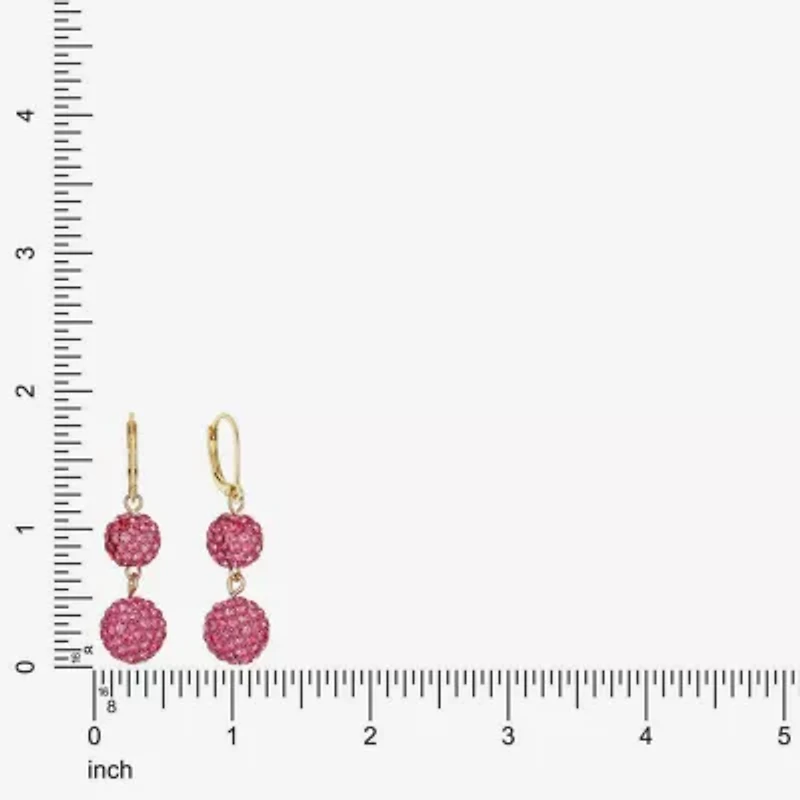 Monet Jewelry Womens Pink Glass Round Drop Earrings