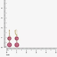 Monet Jewelry Womens Pink Glass Round Drop Earrings
