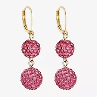 Monet Jewelry Womens Pink Glass Round Drop Earrings
